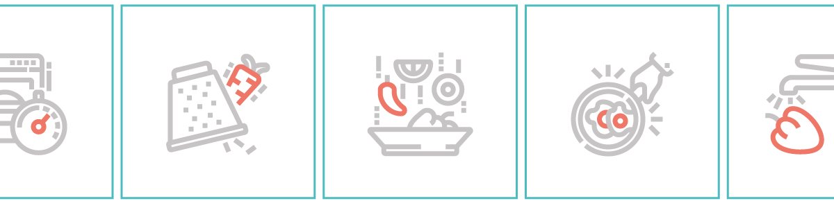 Icons of various food being prepared