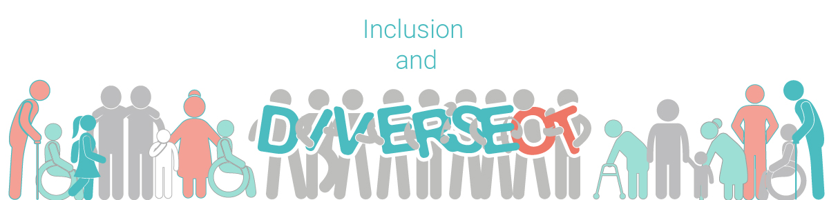 Illustration showing people holding letters to spell "Diverse OT"
